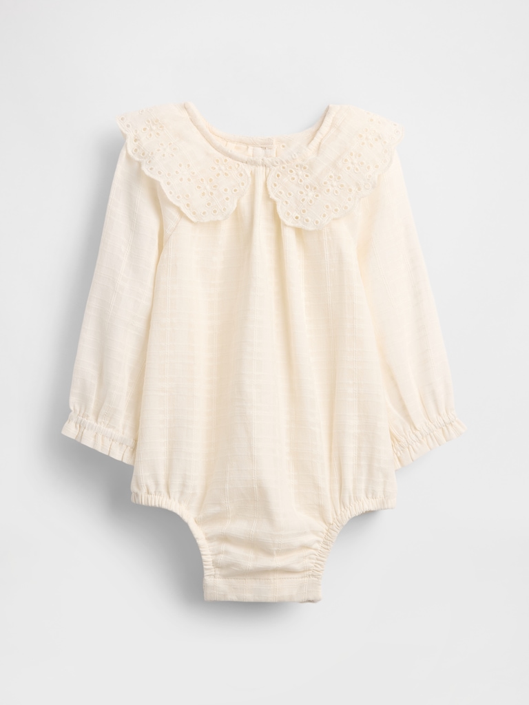 Baby Eyelet Collar Bubble Bodysuit