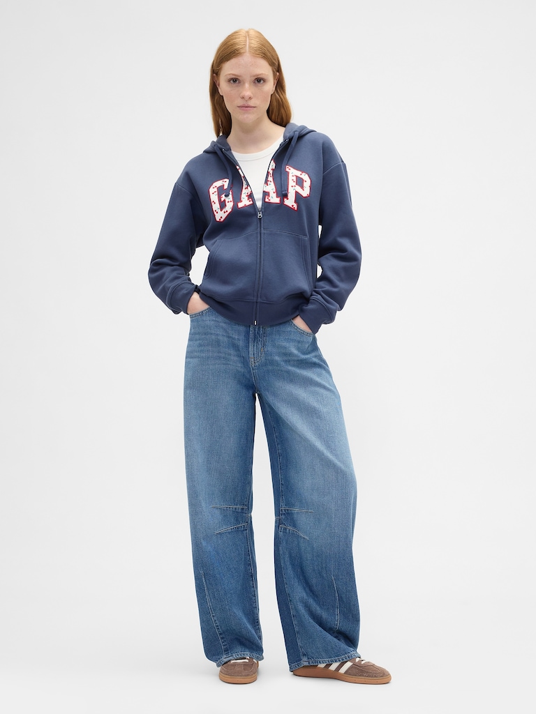 Relaxed Gap Logo Zip Hoodie