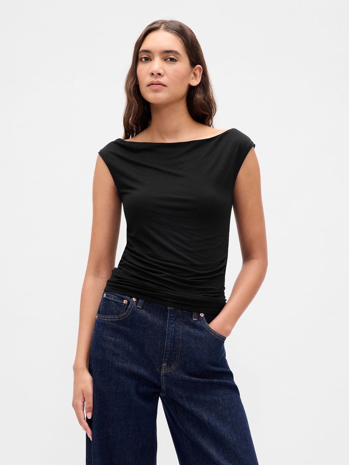 Off-Shoulder Ruched Crop Top