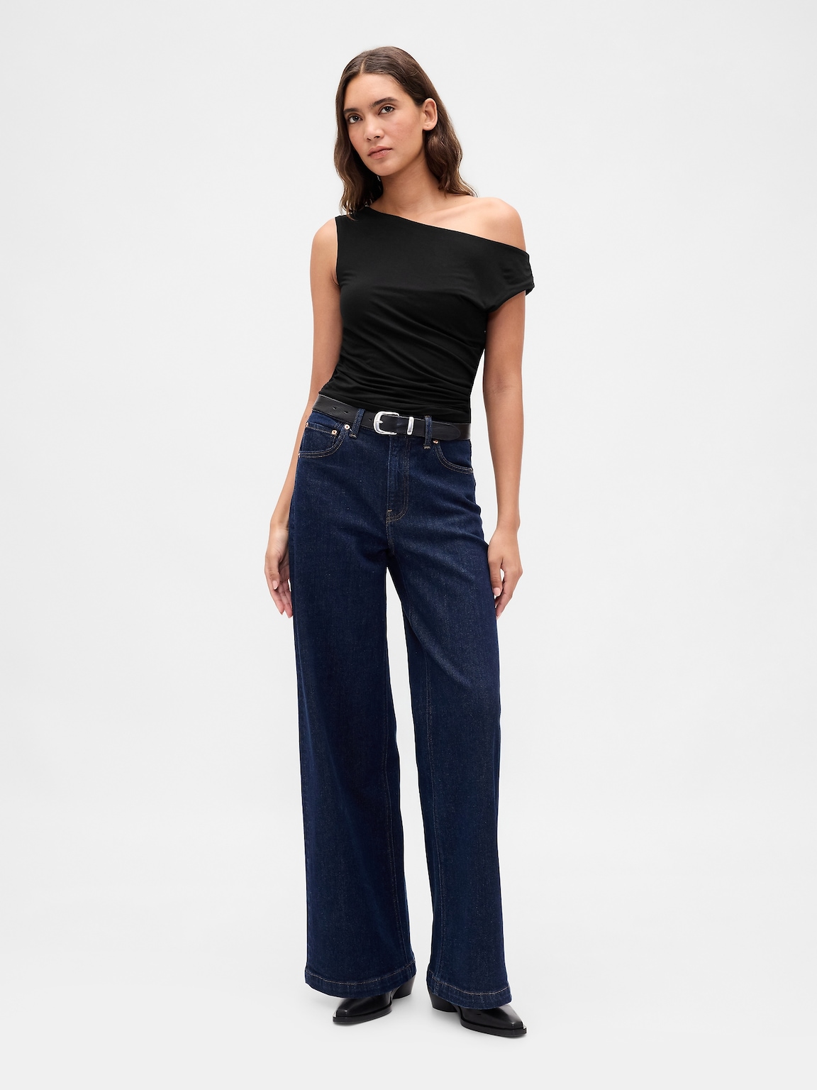 Off-Shoulder Ruched Crop Top