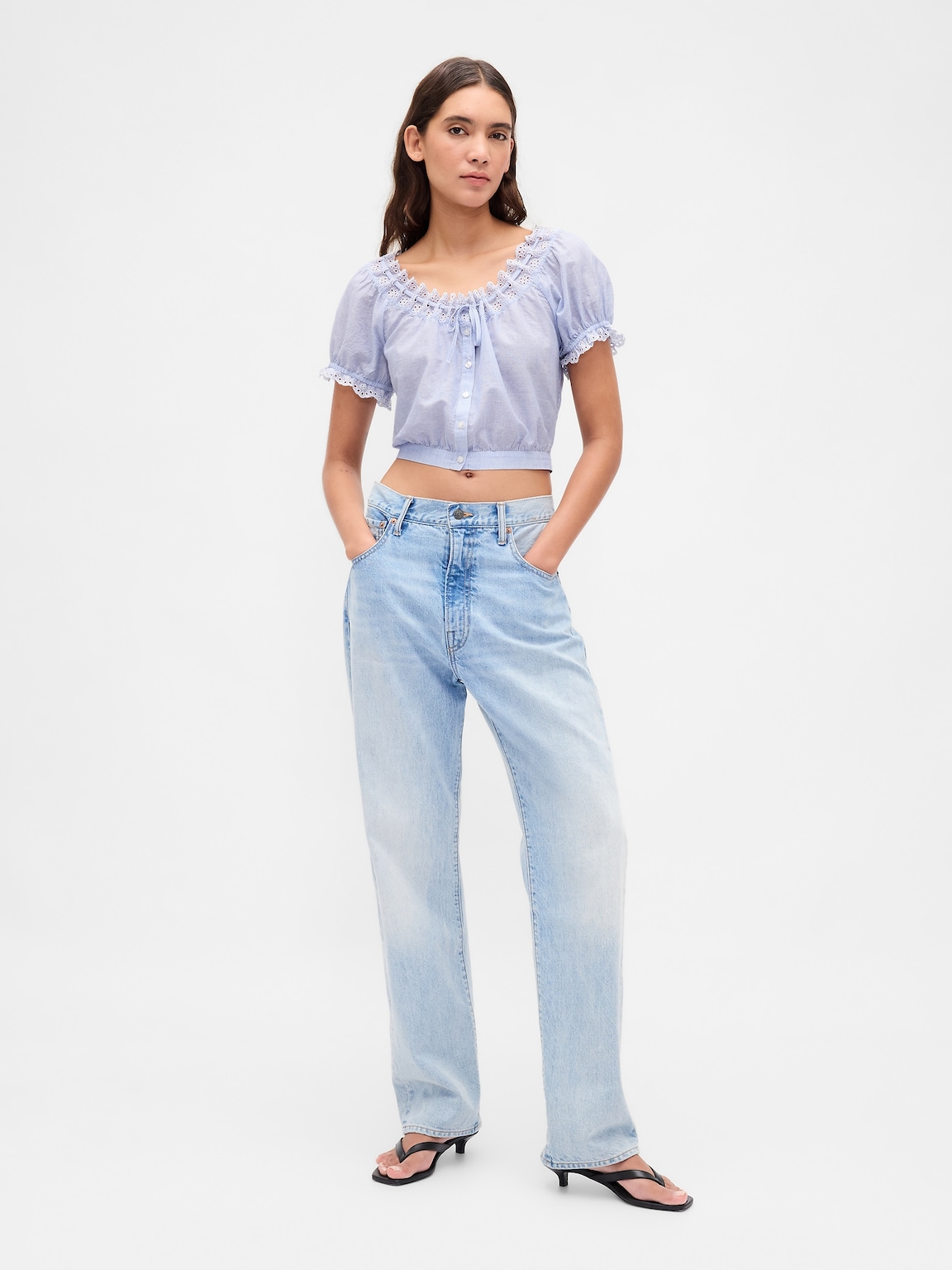 Eyelet Crop Top