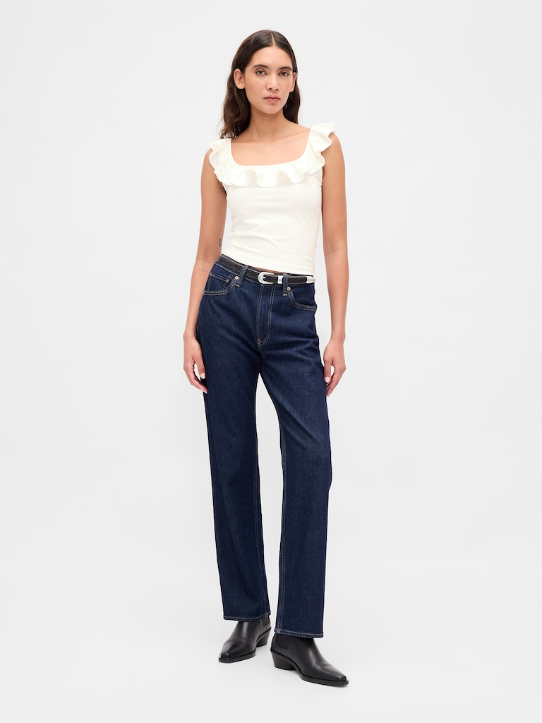 Modern Ruffle Crop Tank Top