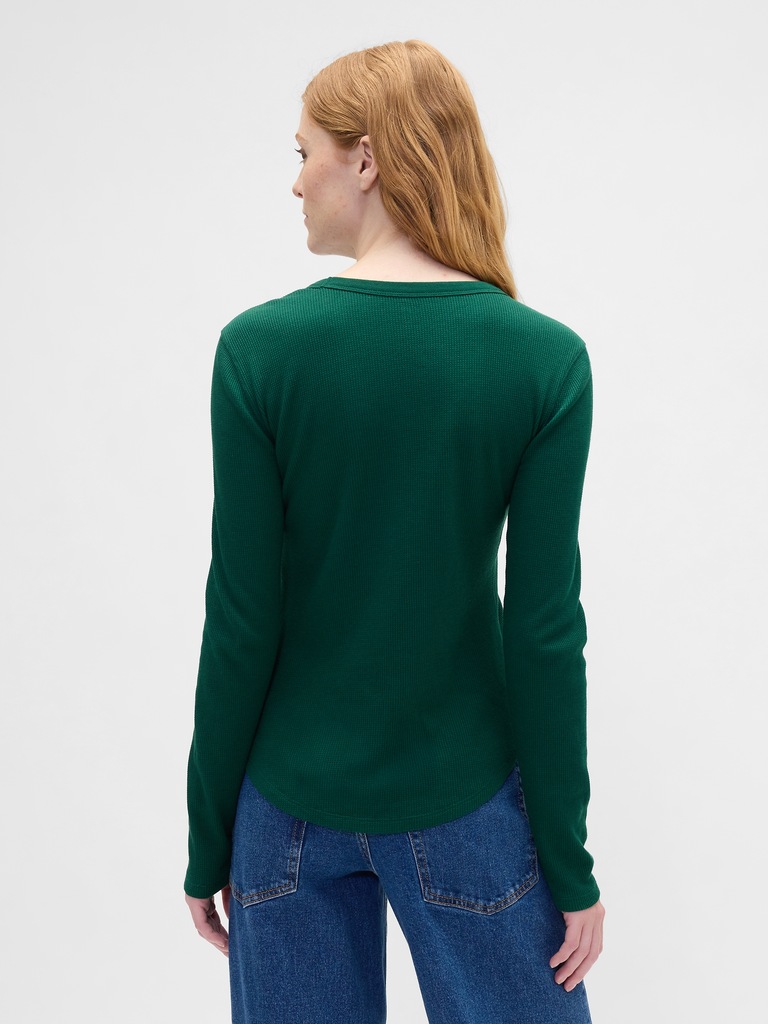 Waffle-Knit Crewneck T-Shirt