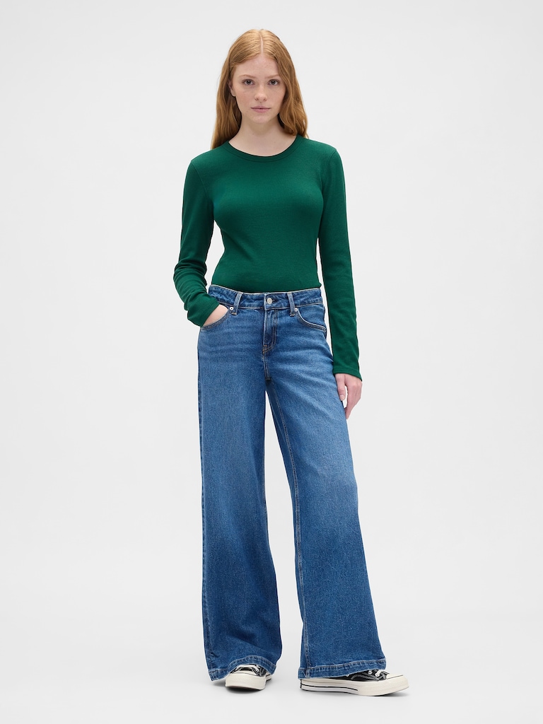 Waffle-Knit Crewneck T-Shirt