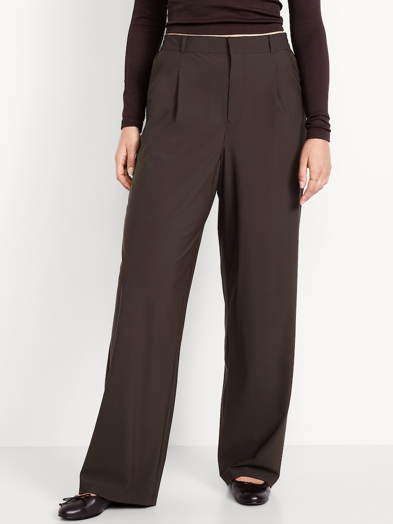 High-Waisted SleekTech Trouser Pants