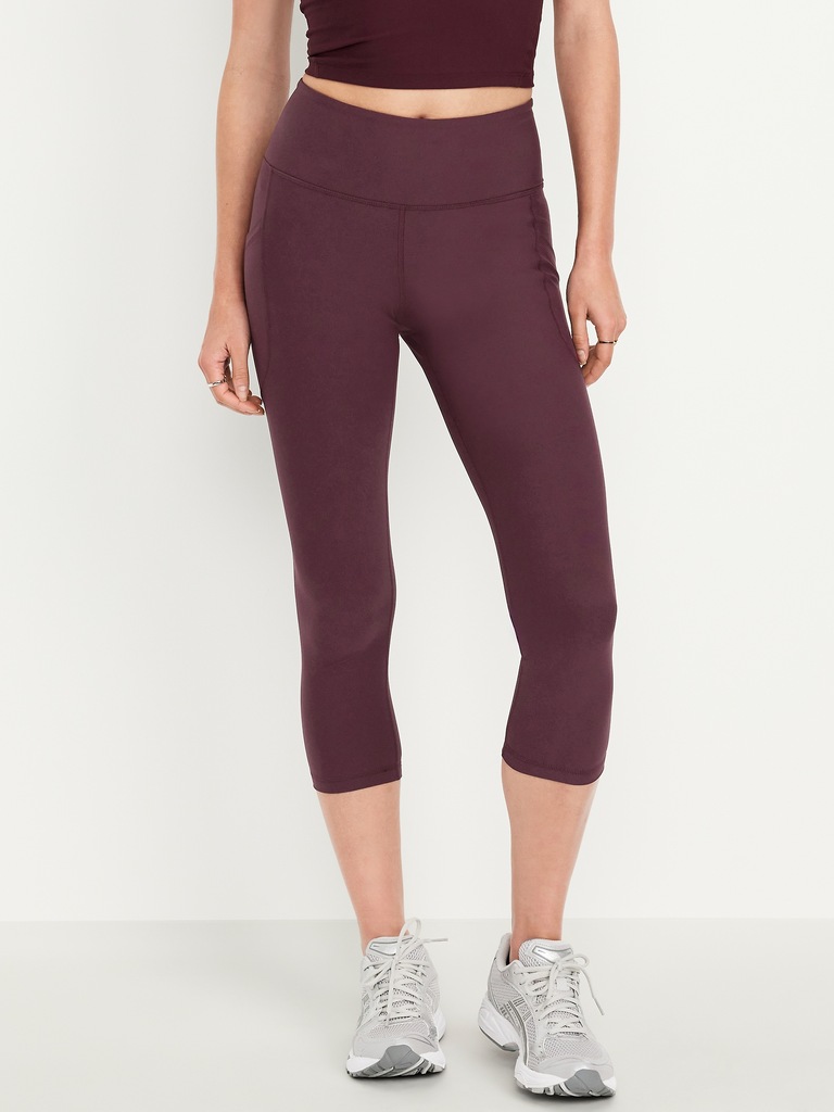High-Waisted PowerSoft Crop Pocket Leggings