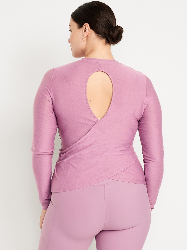 CloudMotion Keyhole Wrap Back Top