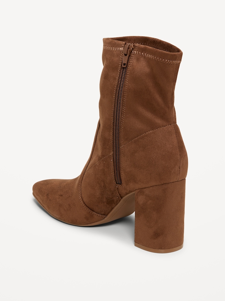 Faux-Suede Heeled Boots for Women