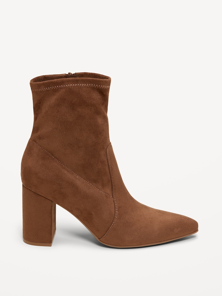 Faux-Suede Heeled Boots for Women