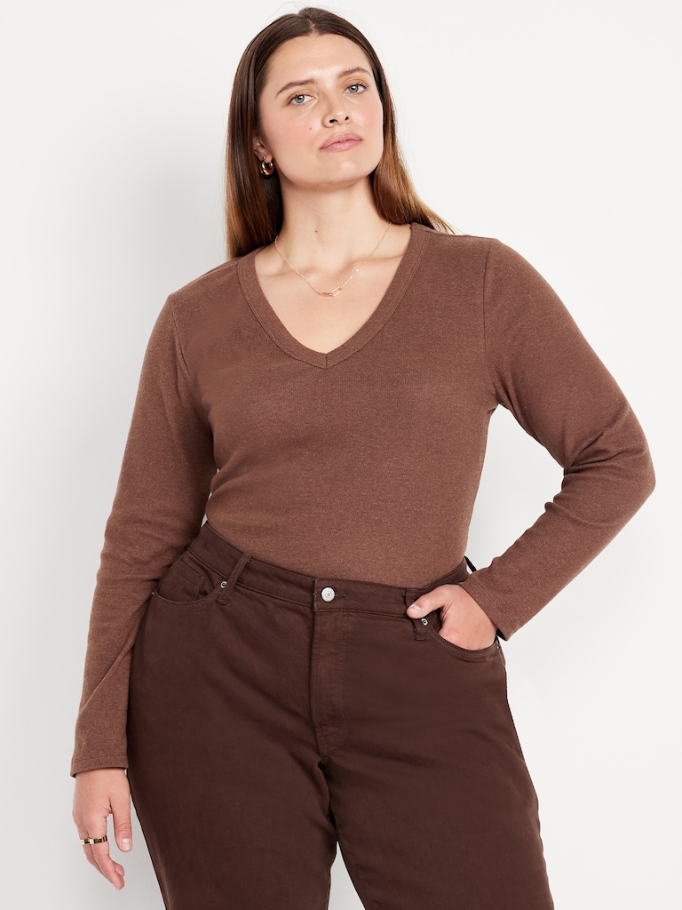 Cozy Snug Long-Sleeve V-Neck T-Shirt