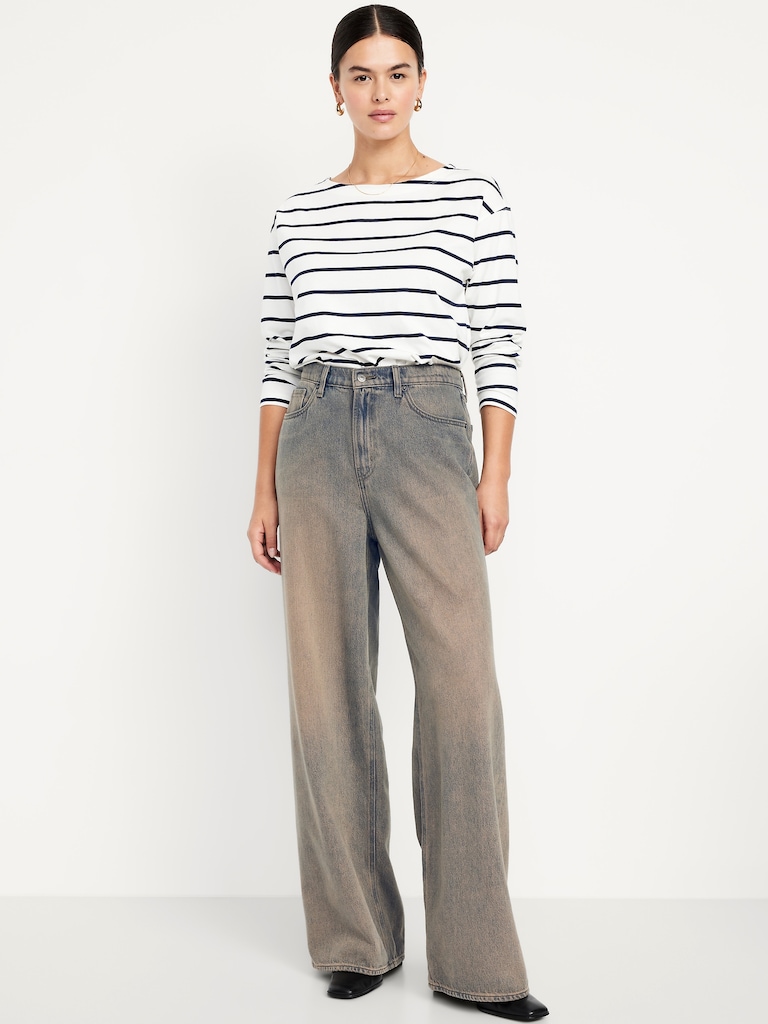 High-Waisted Baggy Wide-Leg Jeans