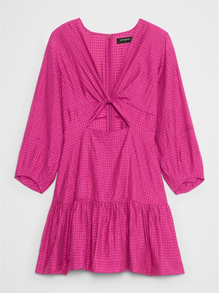 Textured Twist Mini Dress