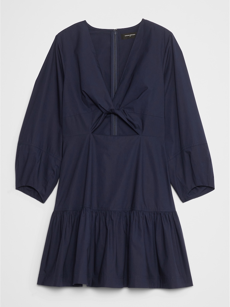 Poplin Twist Mini Dress