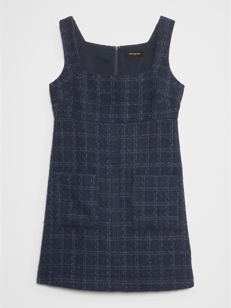 Tweed Empire-Waist Mini Dress