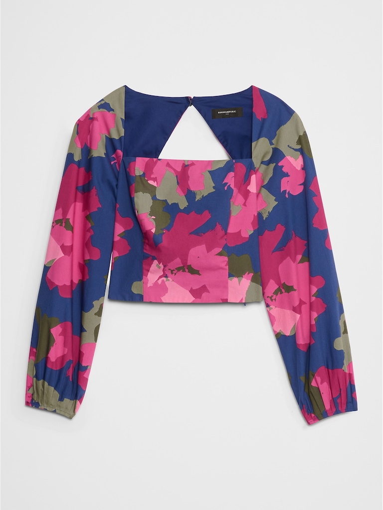 Poplin Square-Neck Top