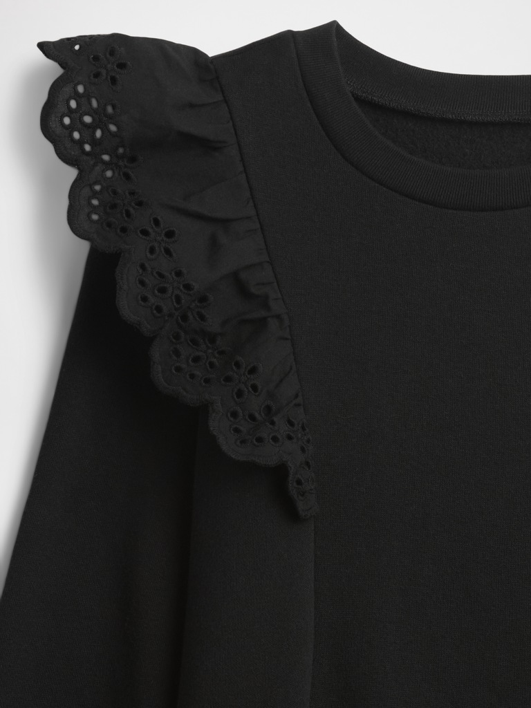 Kids Relaxed Eyelet Sweatshirt Dress