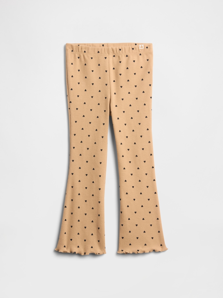 babyGap Ribbed Pull-On Print Flare Leggings