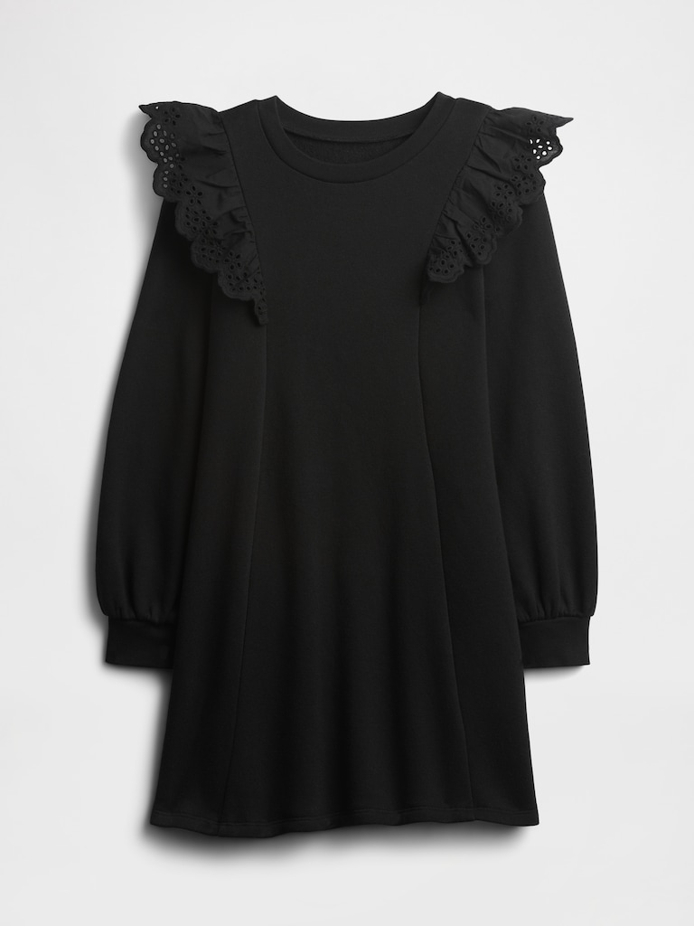 Kids Relaxed Eyelet Sweatshirt Dress