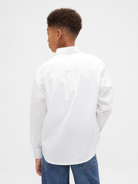 Kids Poplin Uniform Relaxed Shirt