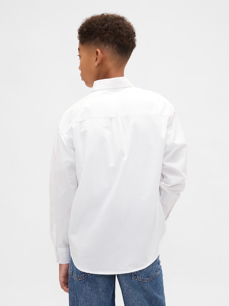 Kids Organic Cotton Poplin Relaxed Shirt