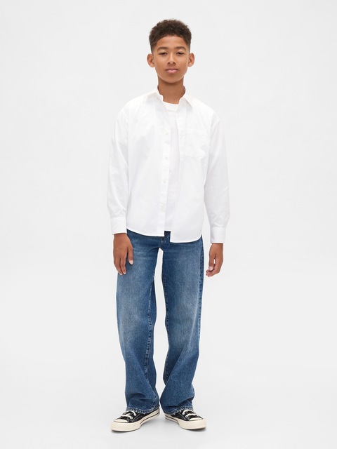 Kids Poplin Uniform Relaxed Shirt