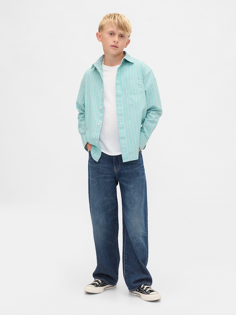 Kids Organic Cotton Poplin Relaxed Shirt
