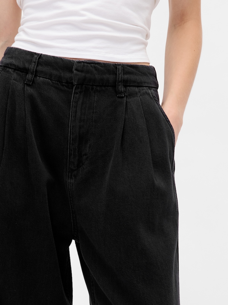 365 High Rise UltraSoft Pleated Denim Trousers