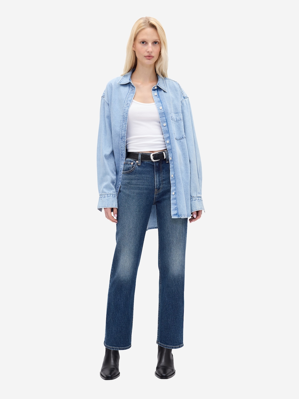 High Rise '90s Slim Straight Crop Jeans