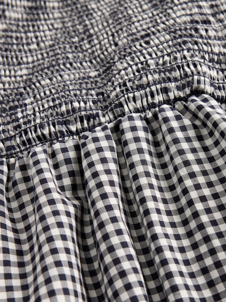 Poplin Gingham Bubble Midi Dress