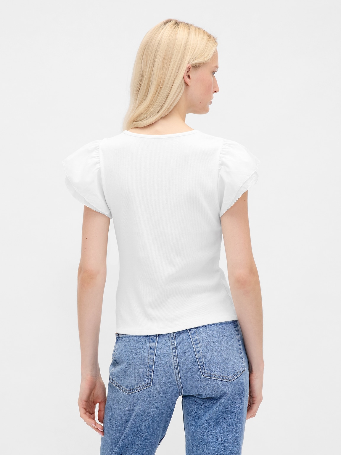 Modern Ruffle Puff-Sleeve Crop T-Shirt