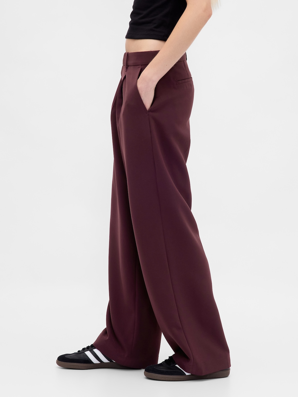 365 Low Rise Pleated Wide-Leg Trousers