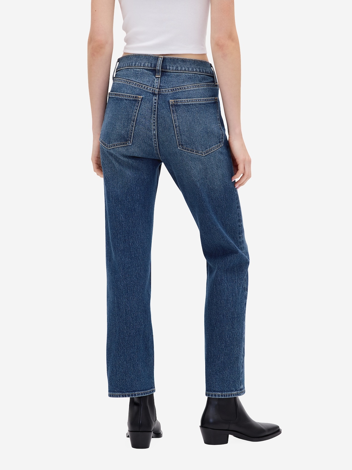 High Rise '90s Slim Straight Crop Jeans