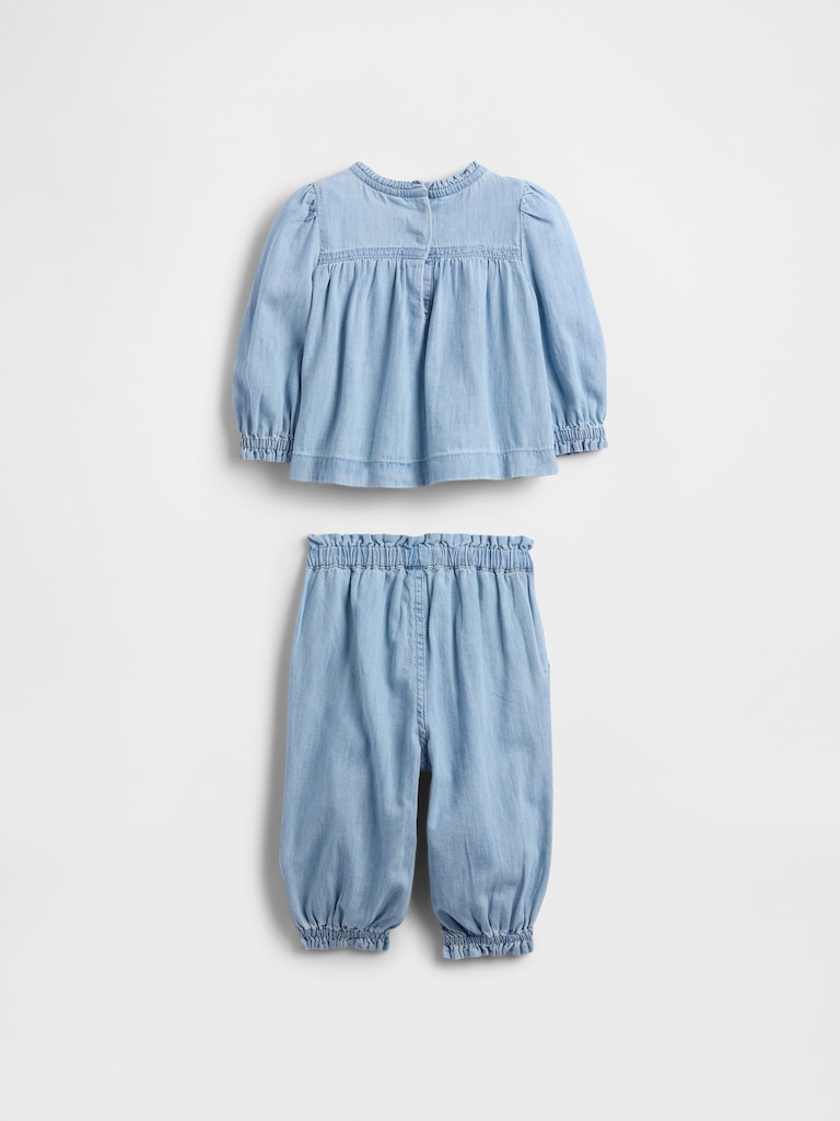 Baby Denim Ruffle Outfit Set