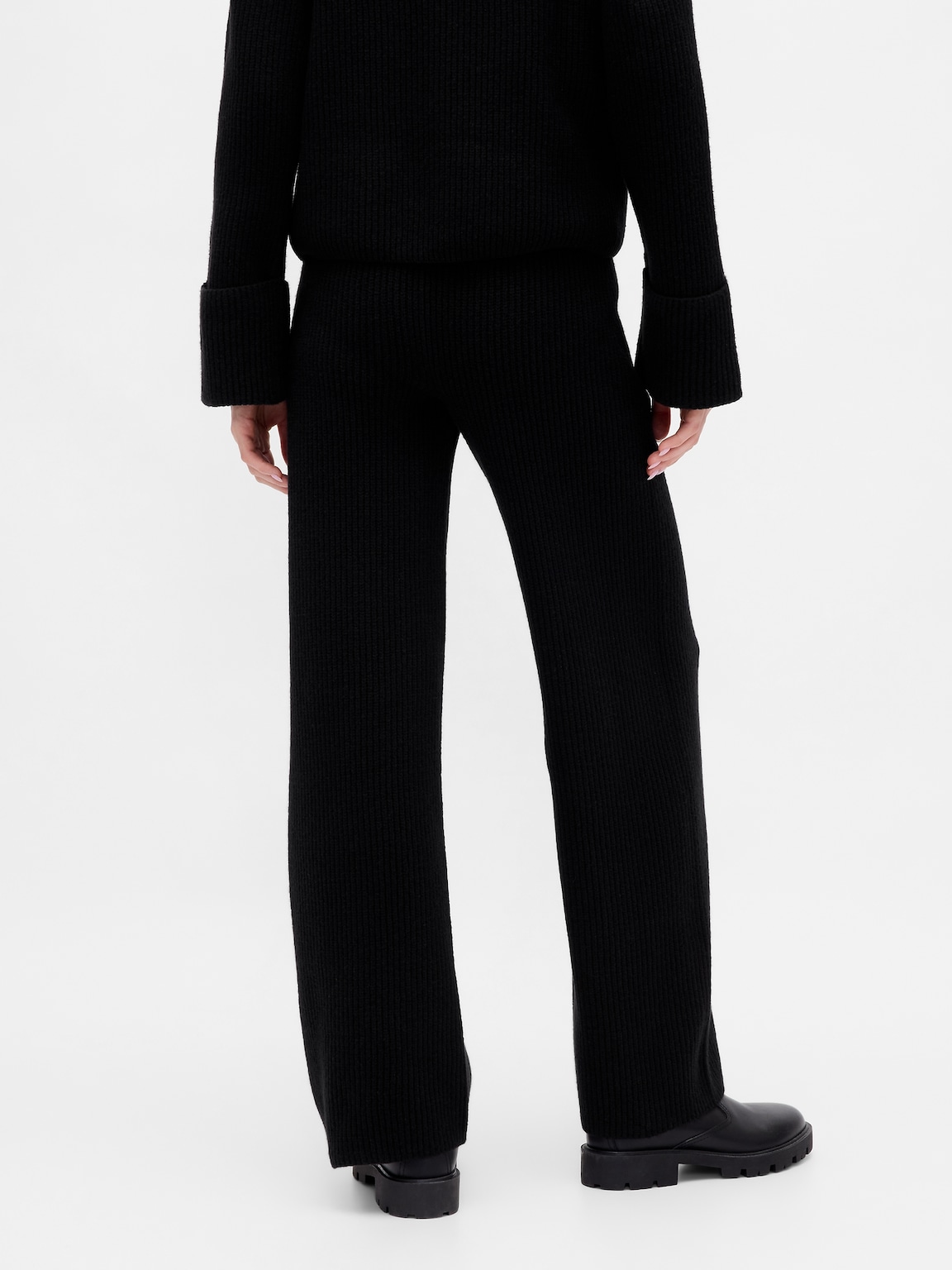 CashSoft Shaker-Stitch Sweater Pants