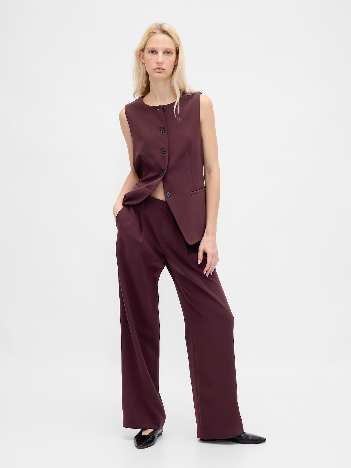 365 Low Rise Pleated Wide-Leg Trousers