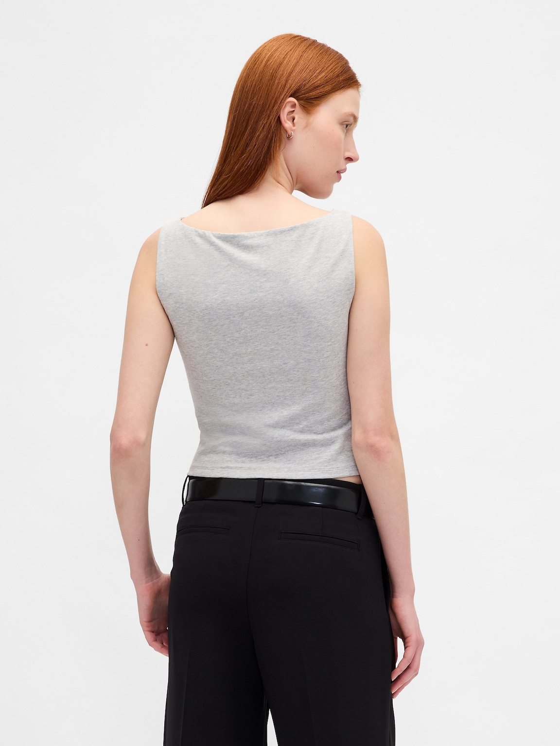 CloseKnit Jersey Boatneck Crop Tank Top