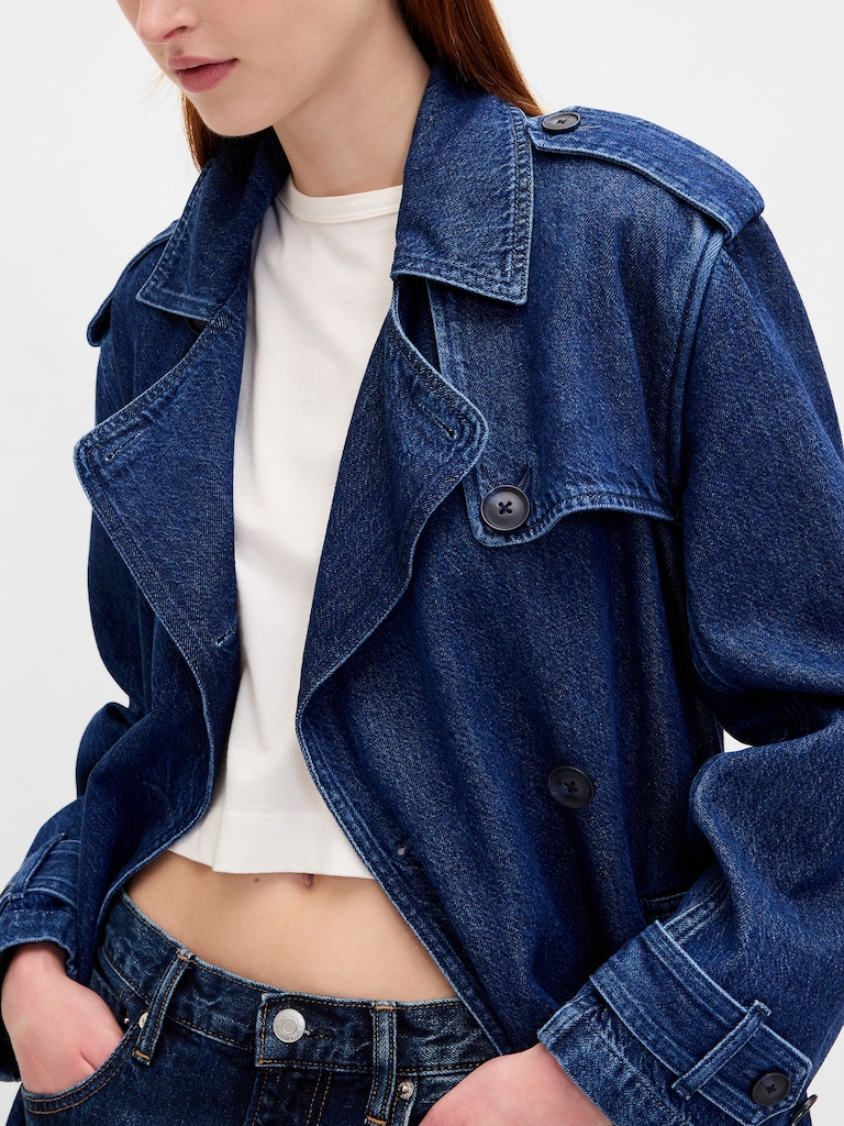 UltraSoft Denim Trench Coat