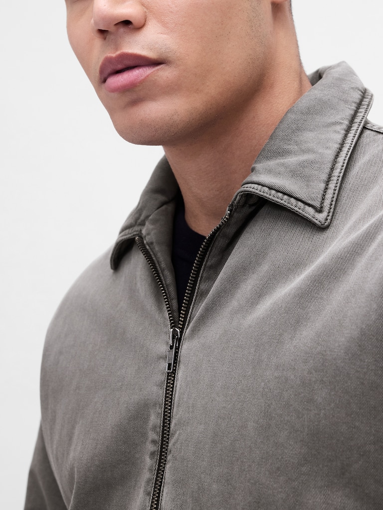 Washed Twill Bomber Jacket