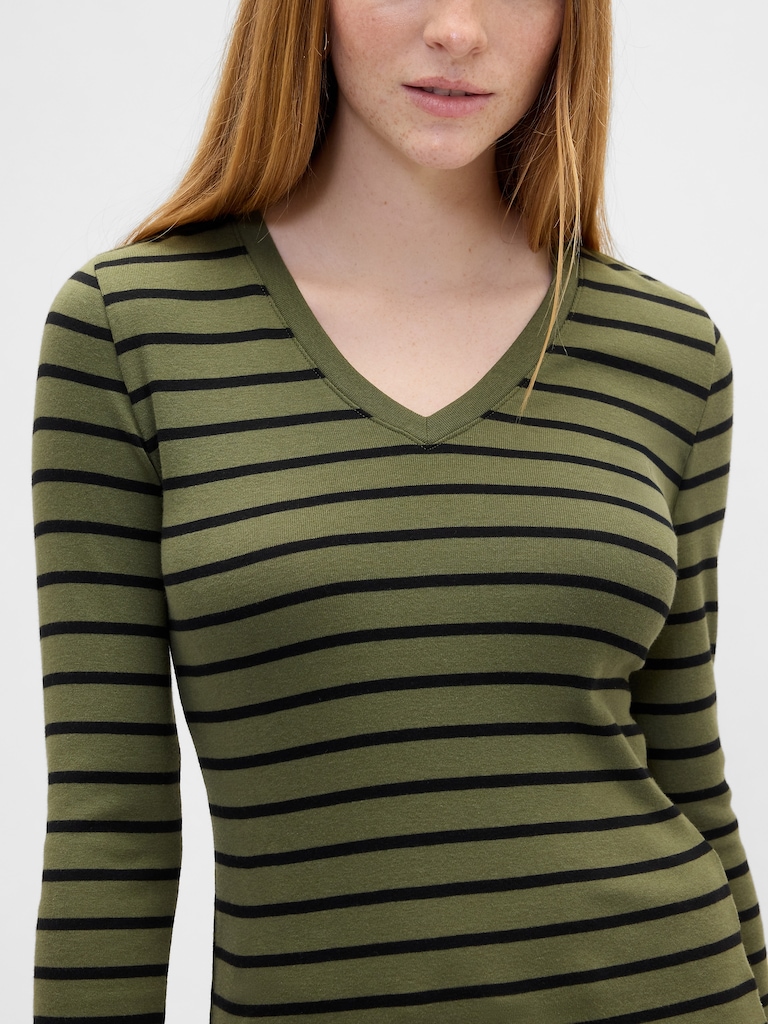 Stripe V-Neck T-Shirt