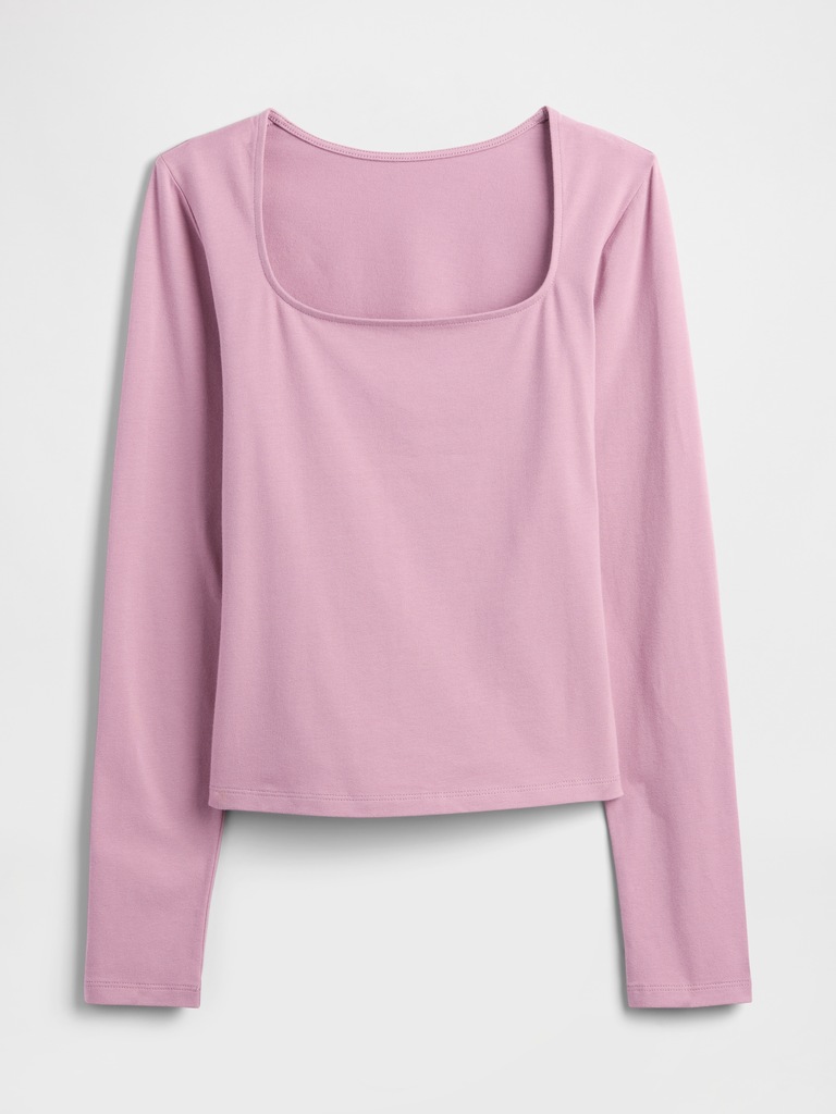 Stretch Jersey Scoopneck Top