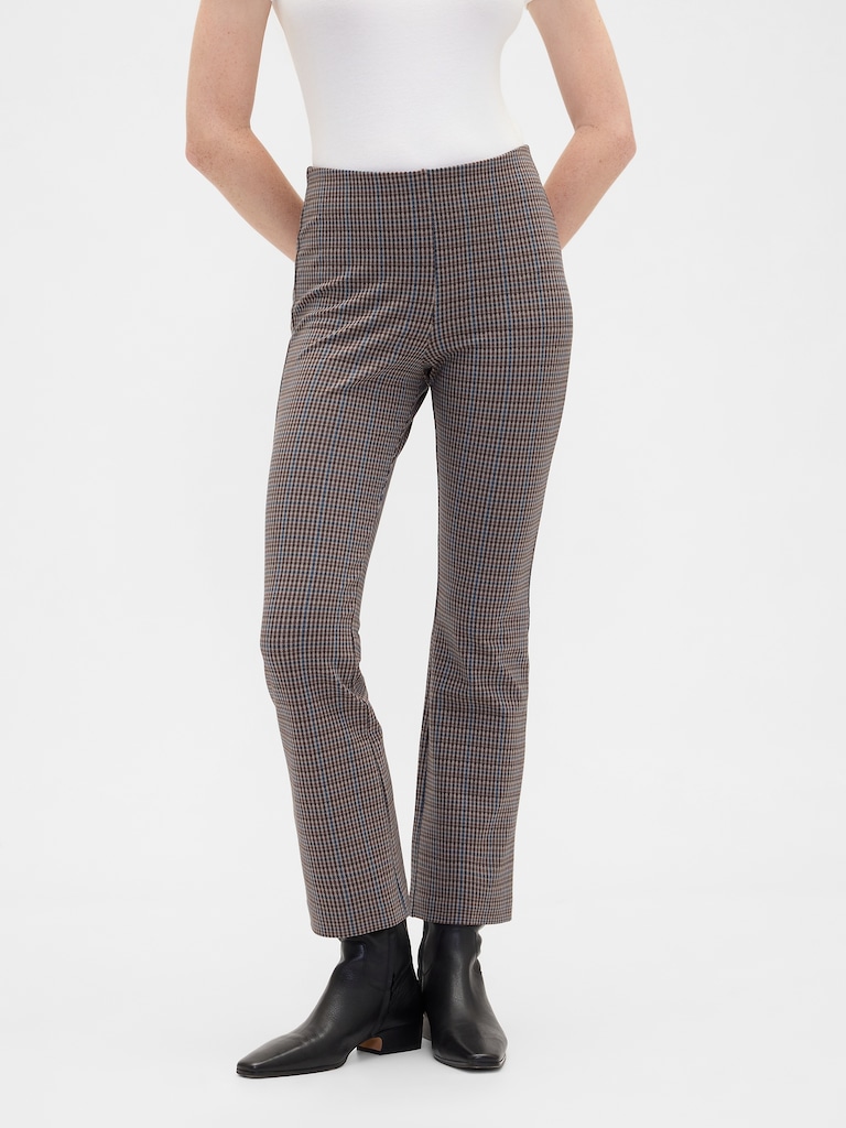 High Rise Ponte Flare Crop Pants