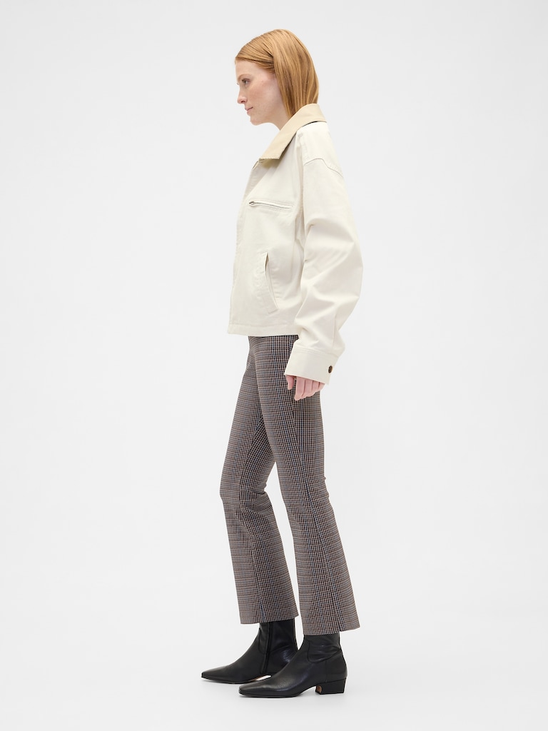 High Rise Ponte Flare Crop Pants