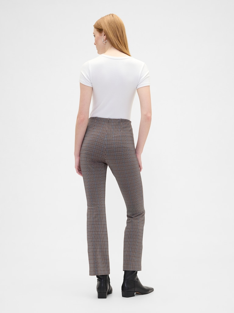High Rise Ponte Flare Crop Pants