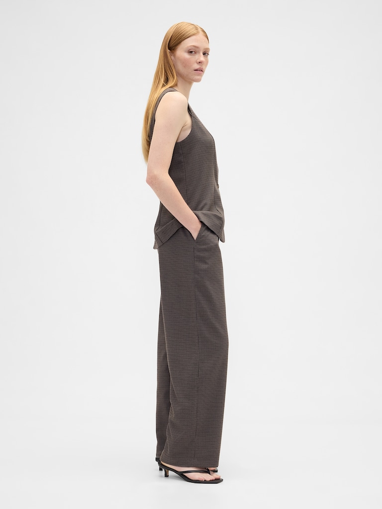 Recycled Mid Rise Easy Wide-Leg Pants