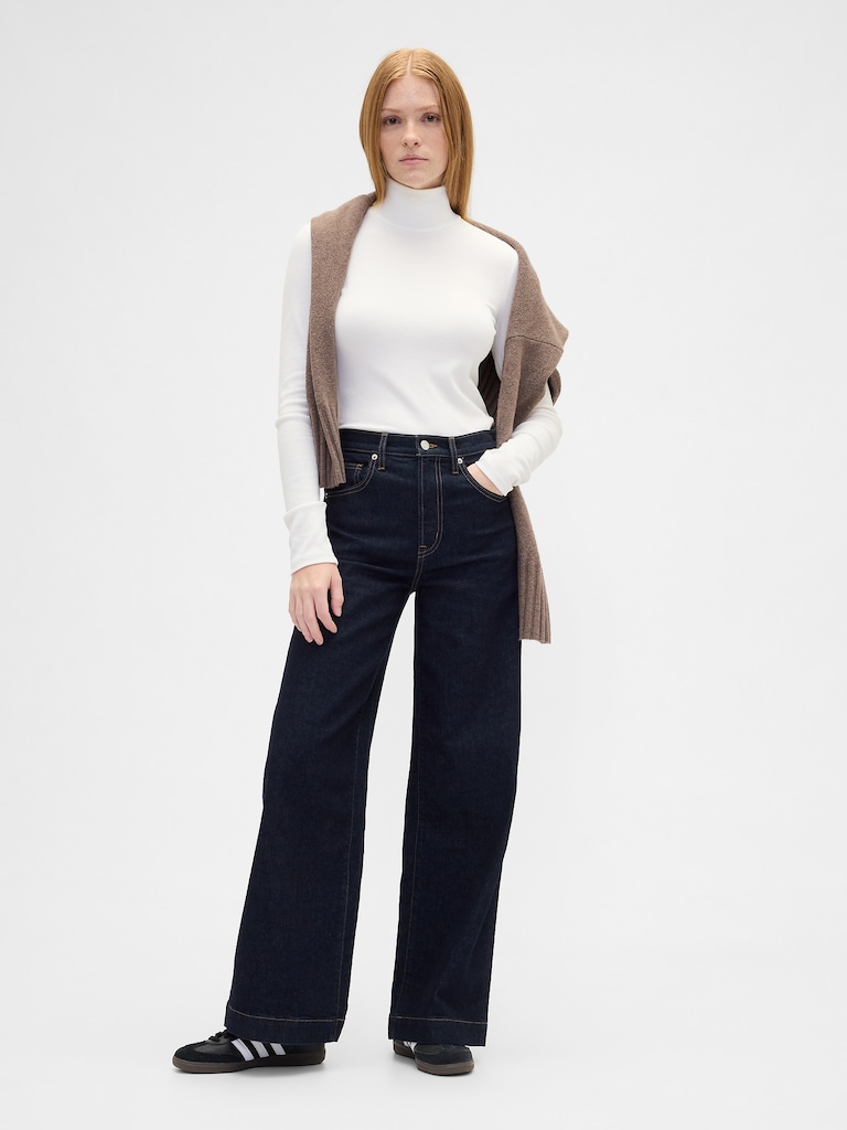 Ribbed Turtleneck T-Shirt