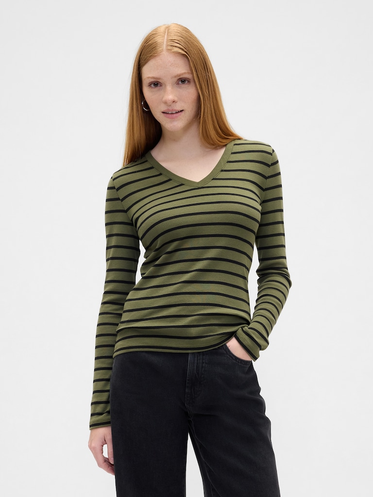Stripe V-Neck T-Shirt
