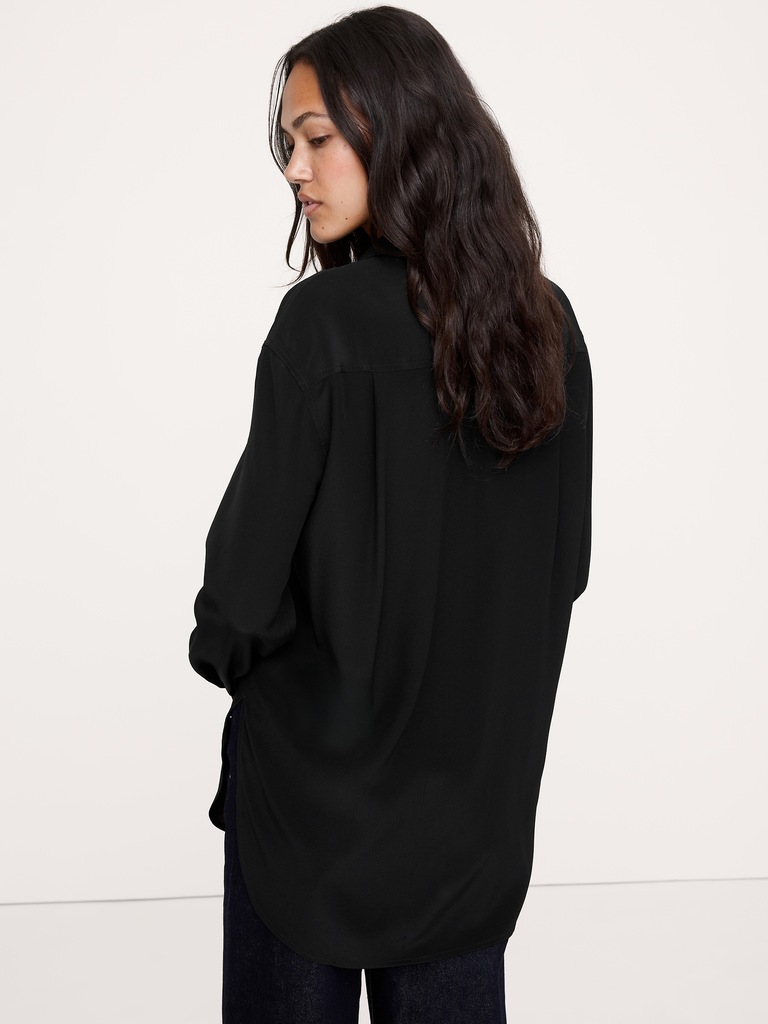 Oversized Matte Silk Utility Shirt