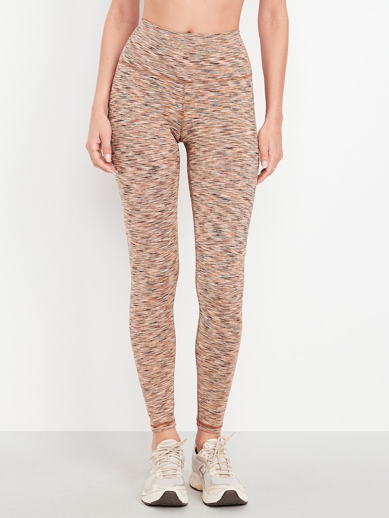 High-Waisted Space-Dye Full-Length Leggings