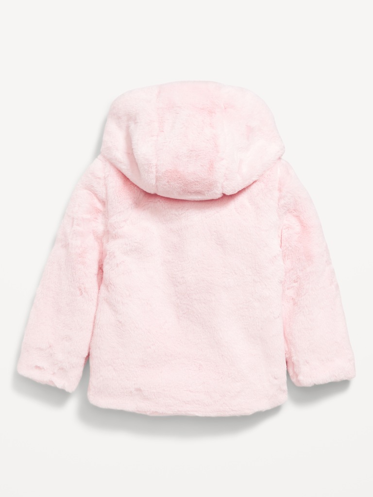 Faux-Fur Hooded Coat for Toddler Girls