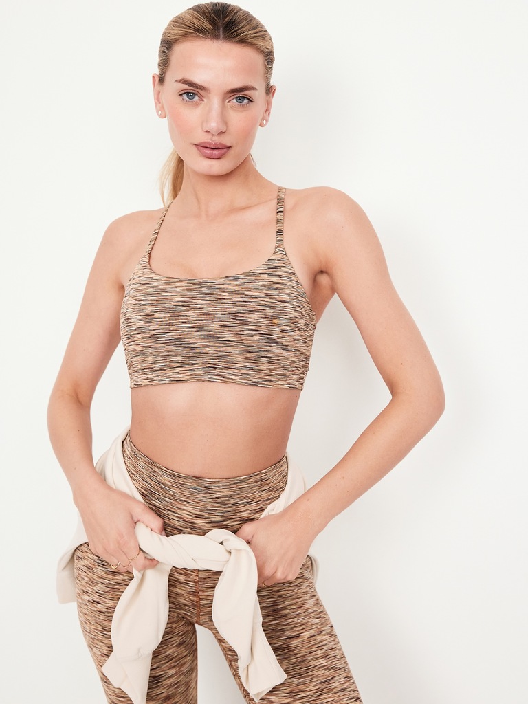 Light Support Space-Dye Racerback Sports Bra